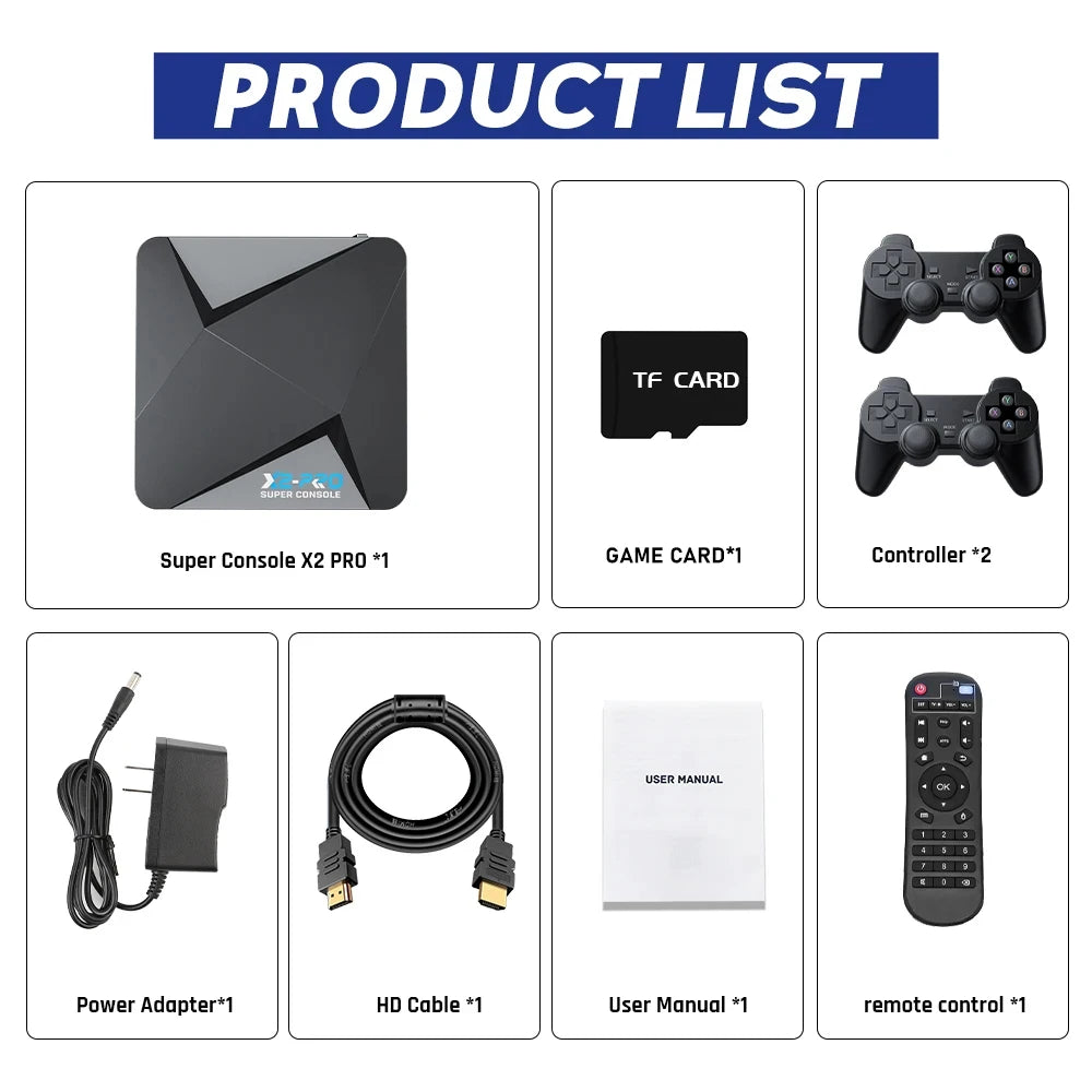 KINHANK Super Console X2 Pro Retro Gaming Console | 37,000+ Games | Dual Wireless Controllers | Plug & Play