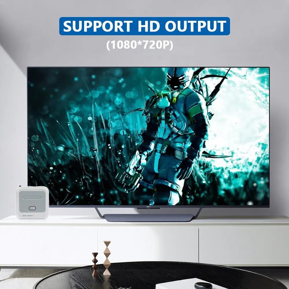 Game Box Super Console X – Retro Gaming Console, 4K HDMI Output, 50,000+ Classic Games, Dual Wireless Controllers (Plug & Play, TV/PC/Projector Compatible)