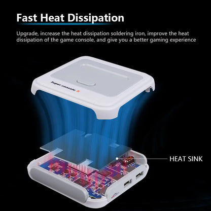 Game Box Super Console X – Retro Gaming Console, 4K HDMI Output, 50,000+ Classic Games, Dual Wireless Controllers (Plug & Play, TV/PC/Projector Compatible)