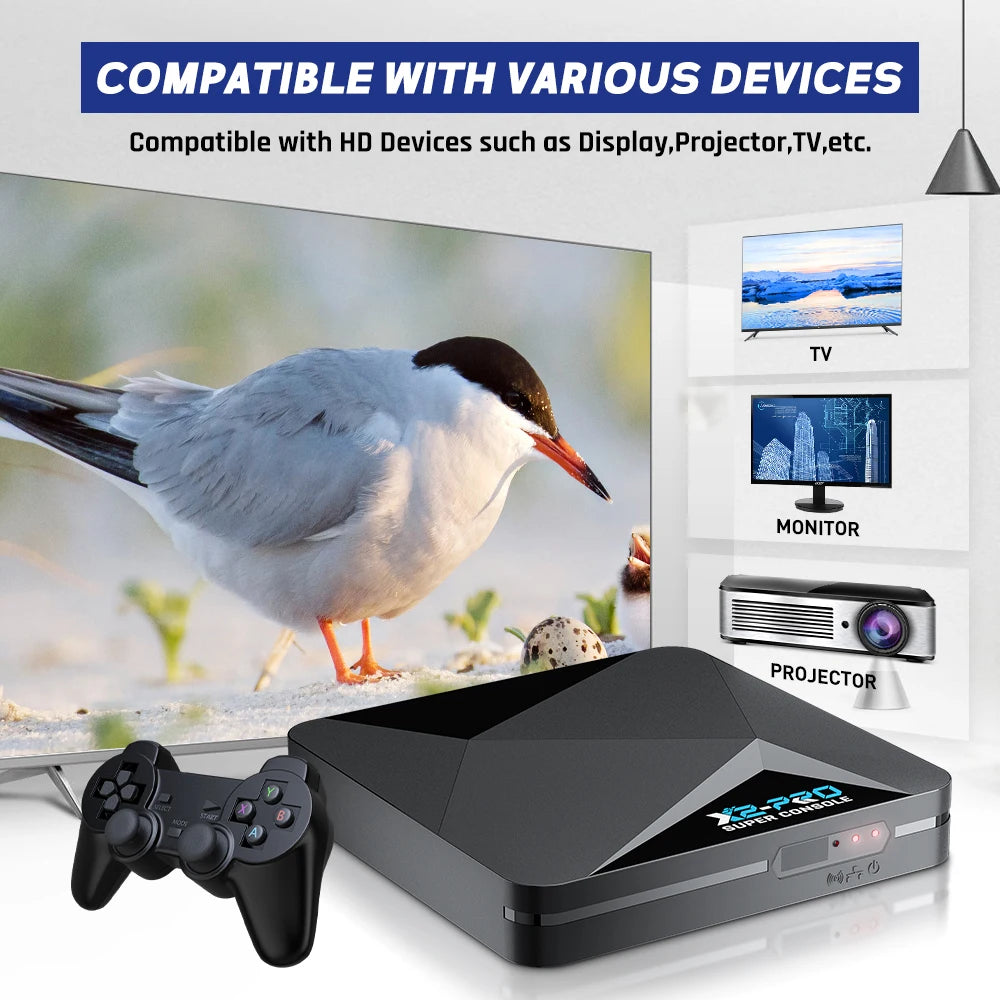 KINHANK Super Console X2 Pro Retro Gaming Console | 37,000+ Games | Dual Wireless Controllers | Plug & Play