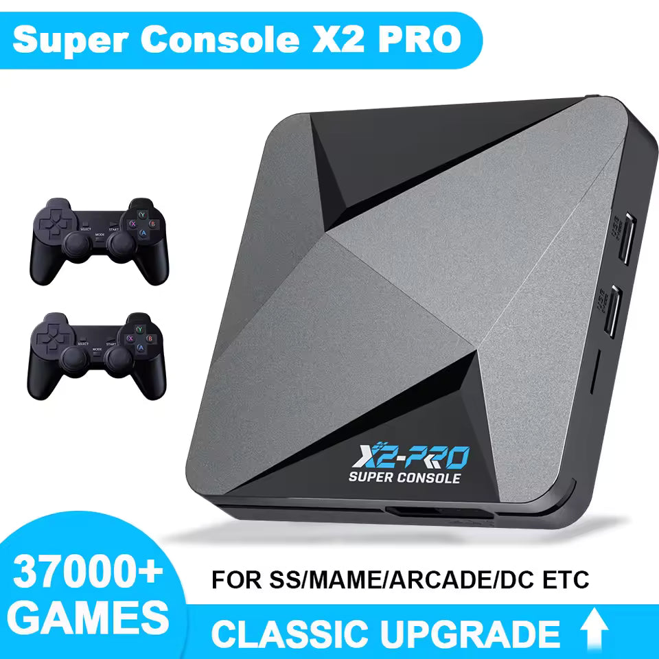 KINHANK Super Console X2 Pro Retro Gaming Console | 37,000+ Games | Dual Wireless Controllers | Plug & Play